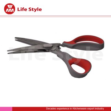 New Design Stainless Steel 5 Blades Herb Scissors with pp handle
