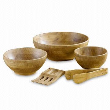 Five-Piece Salad Set with Bowl and Tong