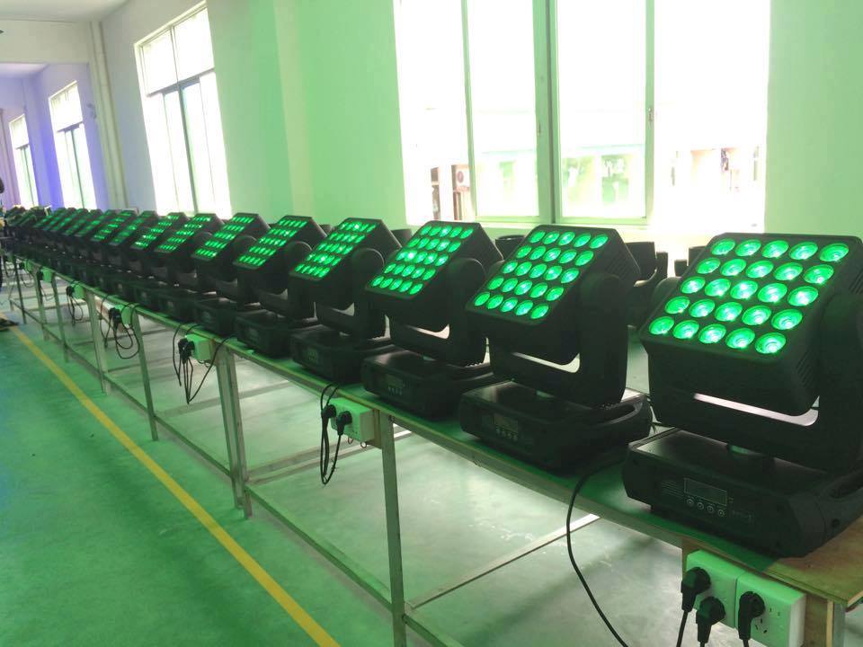 5x5 매트릭스 25x12w RGBW LED 픽셀 움직이는 헤드