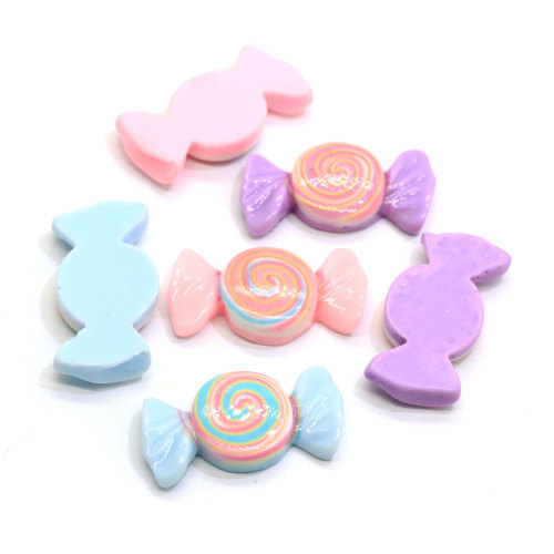 New Charm Flat Back Sweet Mini candy Shaped resin Cabochon 100pcs/bag For Handmade Craft Ornaments Beads slime