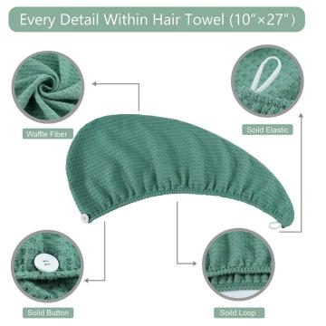 Microfibra Absorbente cómodo Toalla de turbante para el cabello