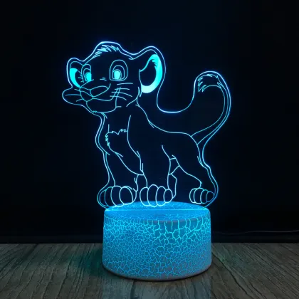 Lion King Simba 3D Optical Illusion Lamp