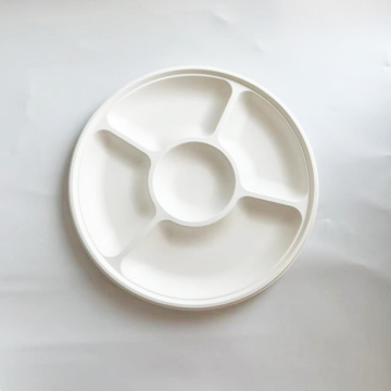 5 Compartiment Bagasse -plaat φ345mm