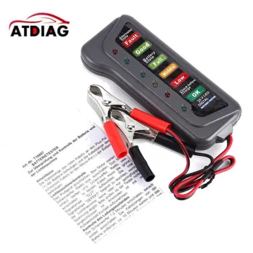 Battery Tester 12V LED Digital Battery Alternator Tester Battery Level Monitor 6 LED Light Display For Car For Motorcycle Trucks