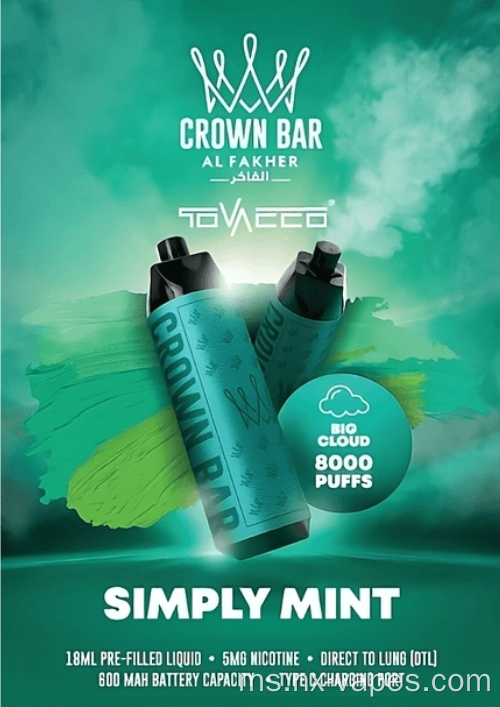 Al Fakher Crown Bar 20mg/ml 8000 Puffs Vape