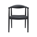 Modern Solid Wood Dining Arm Chair with Upholstered Leather Seat for Restaurant Cafe Hotel