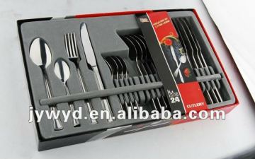 24 pcs stainless steel cutlery set with paper box