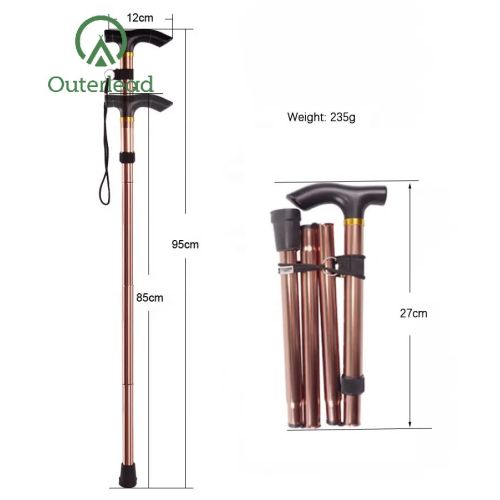 walking sticks for hiking Trekking Poles Aviation Aluminum Custom 5 Section Telescopic Manufactory