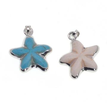 Silver / Gold Howlite Star Pendant