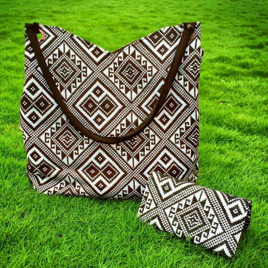 custom hign qality woven fabric womens shoulder bag