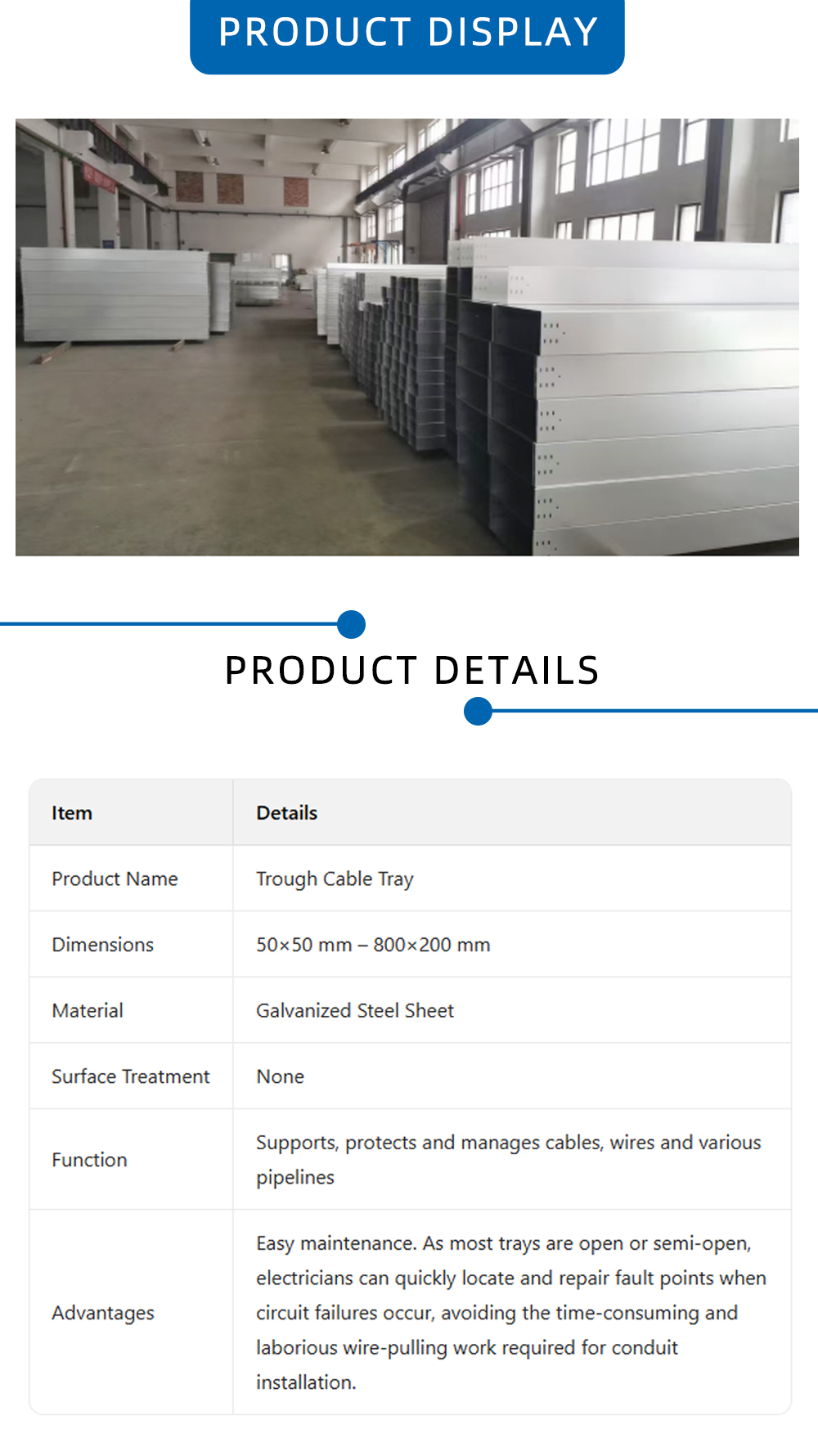 Durable Galvanized Cable Tray for Long-Term Use X