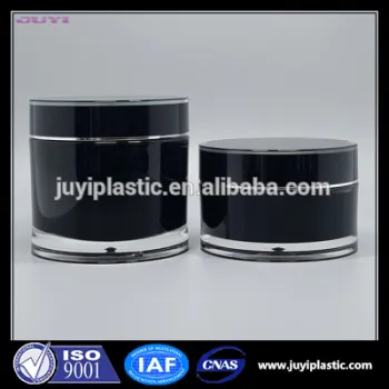 Round black empty 100g cream plastic jar,clear acrylic cream jar,cosmetic plastic jar