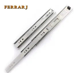 45mm full extension three section telescopic soft close self closing ball bearing drawer slides