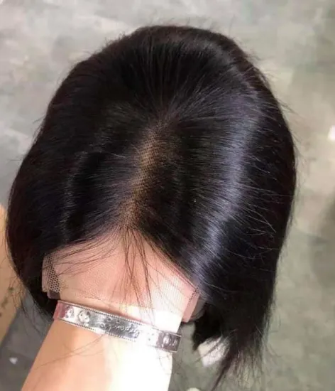 Gros commerce Bob Perruque de 2x6fermeture bresilienne sans colle vrai Remy humaine chevuex bresilien/Indien haute qualite Bob