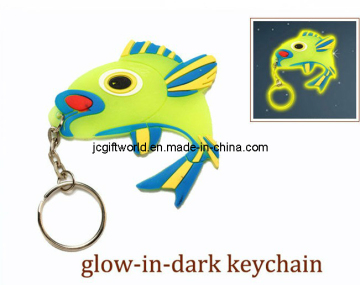 PVC Rubber Glow in The Dark Key Chain