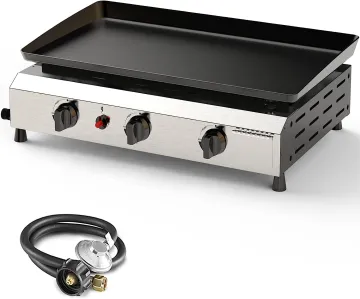 3 burners portable gas bbq grill outdoor gas grill  Grill with Iron Plate Suitable for family, camping, BBQ party,back yard