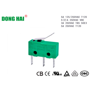 Microinterruptor subminiatura de tipo único