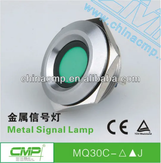 30mm CMP anti-vandal waterproof stainless steel IP67 led indicator light 120v(passed SGS,CE,TUV,RoHS)