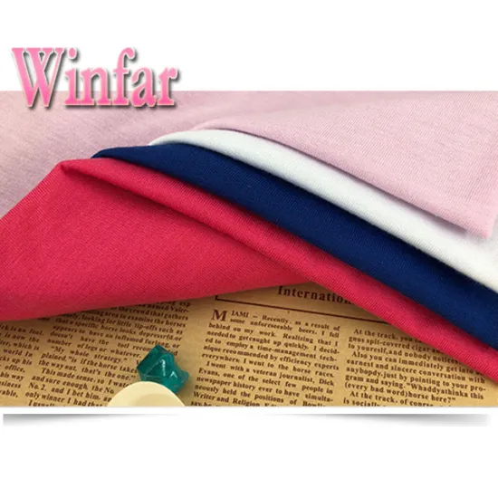 Single Jersey Plain Dye Stretch Polyester Spandex Fabric