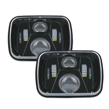 High Quality 12/24V LED Headlight Square 55W 7 Inch Rock Lights for Trucks and Cars