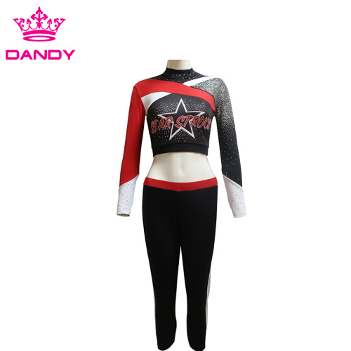 Red cheer crop top mei capri