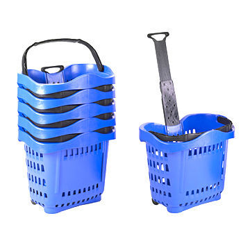 Plastic Shopping Baskets with Logo Printing, Various Colors are Available