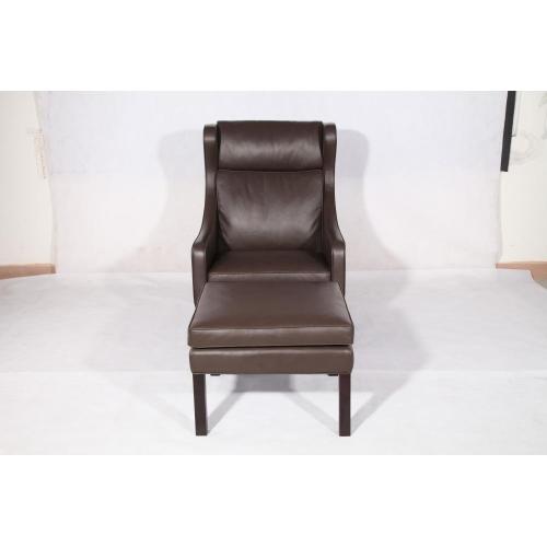 Living Room Leather Lounge Chairs Borge Mogensen 2204 lounge chair and ottoman replica Factory