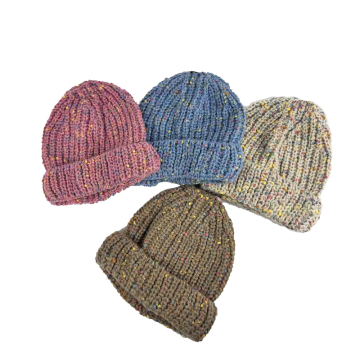 Colorful Dots Yarn Slouch Beanie - Unisex Winter Knitted Hat