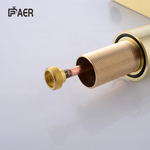 3 Hole Faucet Golden Finished 3 Hole Hot Cold Brass Faucet Manufactory