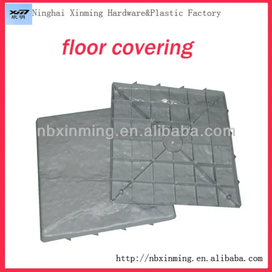 Grey rectangle plastic flooring
