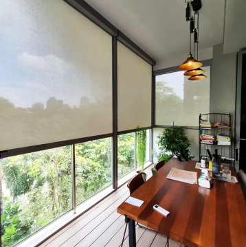 Youya Rainproof Zip Track System Blackout Electric Pergola Curtains