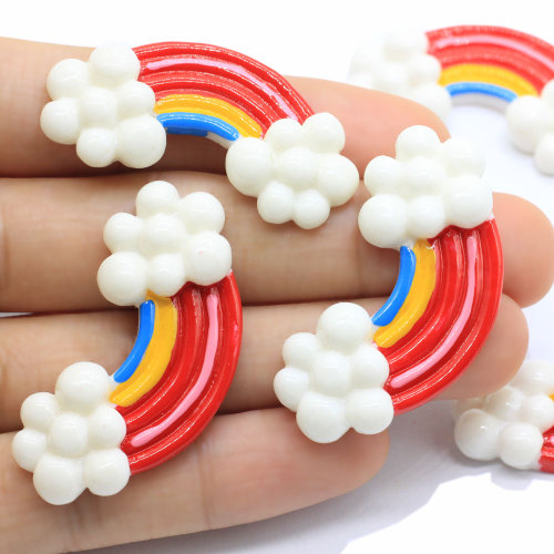 100 pezzi con retro piatto colorato nuvola 7 * 23 * 45 mm carino resine cabochon fai da te decorazioni artigianali charms bambini giocattolo decor melma