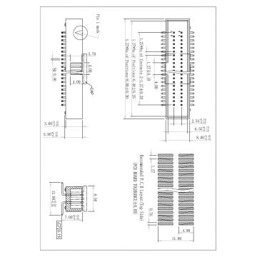 1.27*2.54 mm encabezado de caja encogida SMT H = 5.90