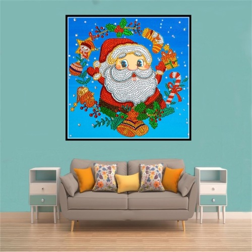Гирлянда Санта-Клаус Алмазная картина 30 * 30