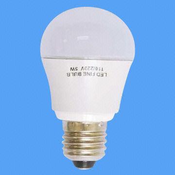 5W Global Bulb/Light with E27/26 Base Types, 110-240V AC Input Voltage