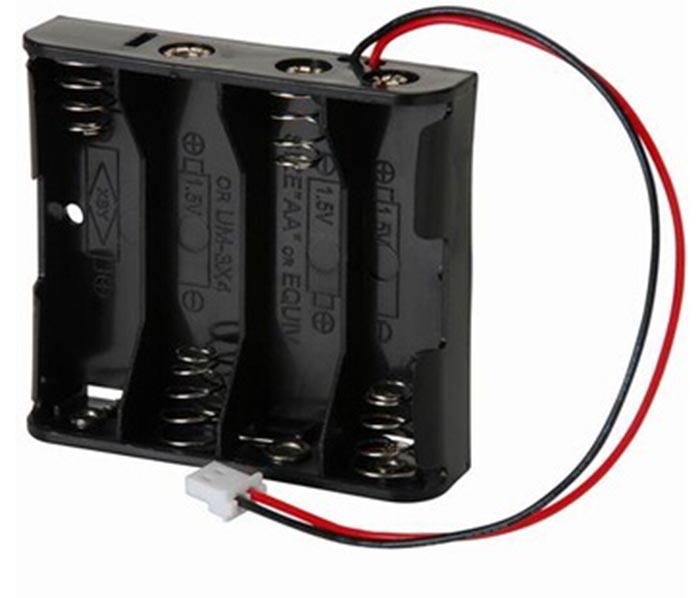 4 AA -cellbatterihållare med PC -kontakt