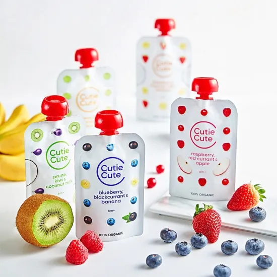 Custom BRC Printing Aluminum Foil Liquid Spout Pouch for Face Cream, Oil, and Children's Puree Packaging