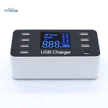 Tooya 8-Port 5V/8A High Current USB Charger with Digital Display, 40W