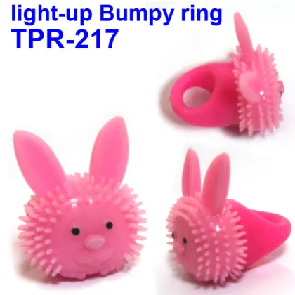 Soft Plastic Light-up Bunny Ring Toys