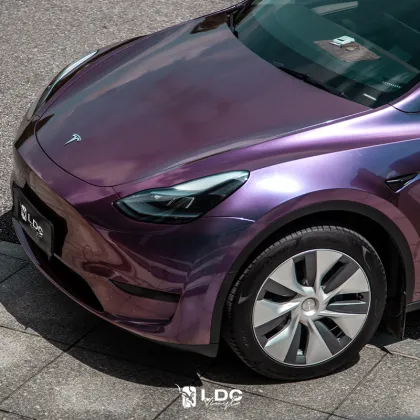 Purple Mecha Chameleon Car Wrap