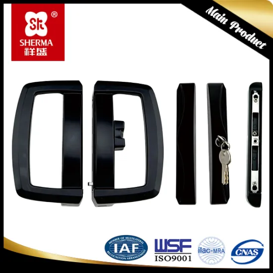 Double Sided Sliding Glass Door Aluminum Handle Lock Set