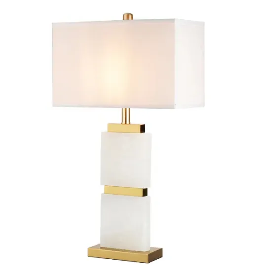 Designer Modern Light: Luxury Living Room Marble & Metal Table Lamp