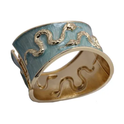 Fashion Big Circle Dragon Pattern Stainless Steel Bracelet