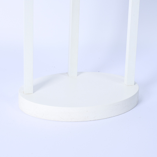 Elegant White Oval Light Shelf with Wooden Base