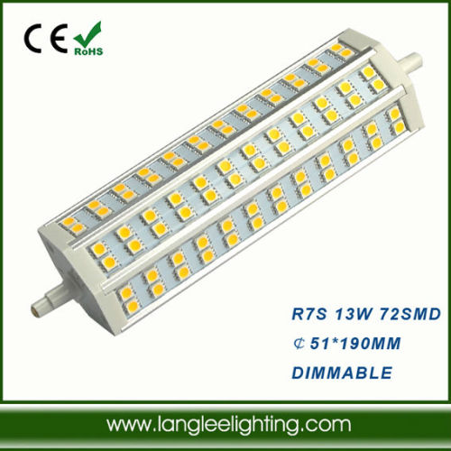 Double Ended 190mm led r7s lamp 13W 72ps 5050SMD