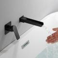 Black Wall Single Handle Tub Faucet Waterfall