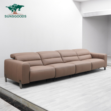 Italian Modern Modular Recliner Sofa Set - Genuine Leather Sectional Sofas for Living Room
