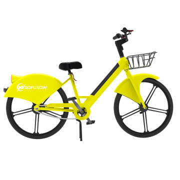 Yellow Color Electric Bicycle Basket for public rental
