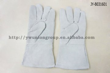 White Color Leather Safety Gloves