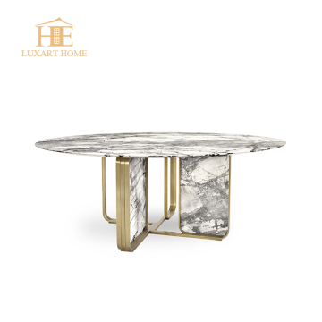 Luxury Modern Carrara White Marble Round Dining Table